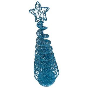 🌸6/$20🌸 Like new Whimsical Turquoise Glittered Table Christmas Tree